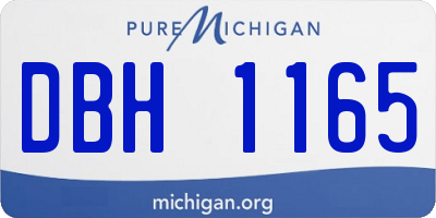 MI license plate DBH1165