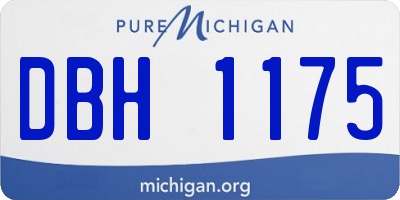 MI license plate DBH1175
