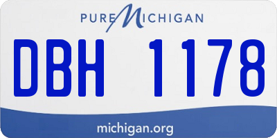 MI license plate DBH1178
