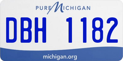 MI license plate DBH1182
