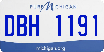 MI license plate DBH1191
