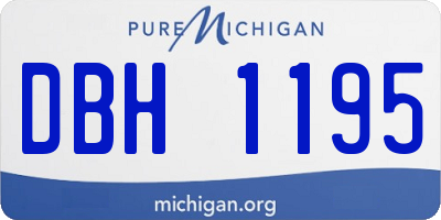 MI license plate DBH1195