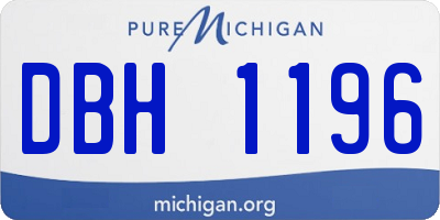 MI license plate DBH1196