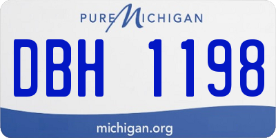 MI license plate DBH1198