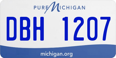 MI license plate DBH1207