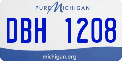 MI license plate DBH1208