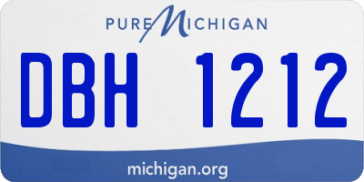 MI license plate DBH1212