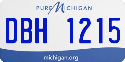 MI license plate DBH1215