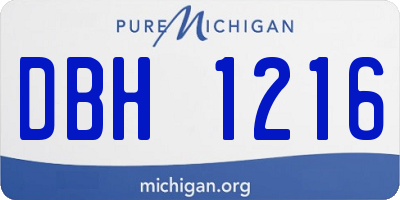 MI license plate DBH1216