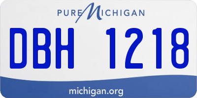 MI license plate DBH1218