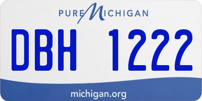 MI license plate DBH1222