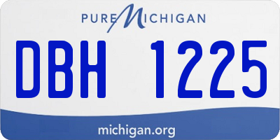 MI license plate DBH1225