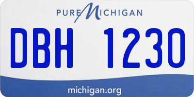 MI license plate DBH1230