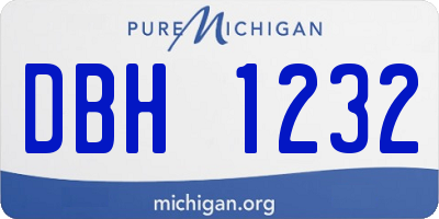 MI license plate DBH1232