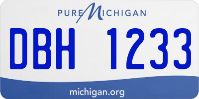 MI license plate DBH1233