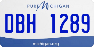 MI license plate DBH1289