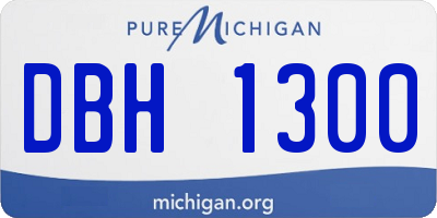 MI license plate DBH1300