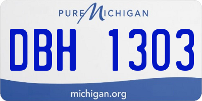 MI license plate DBH1303