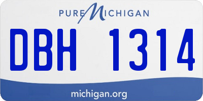 MI license plate DBH1314