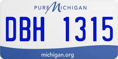 MI license plate DBH1315