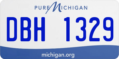 MI license plate DBH1329
