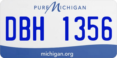 MI license plate DBH1356
