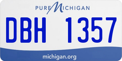 MI license plate DBH1357