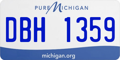 MI license plate DBH1359