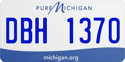 MI license plate DBH1370