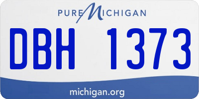 MI license plate DBH1373