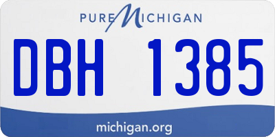 MI license plate DBH1385