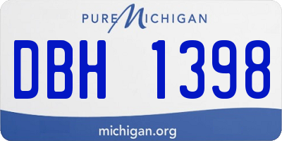 MI license plate DBH1398
