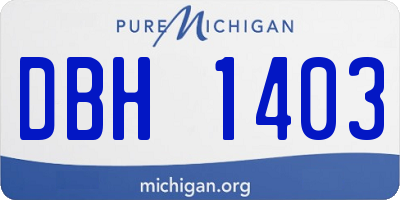 MI license plate DBH1403