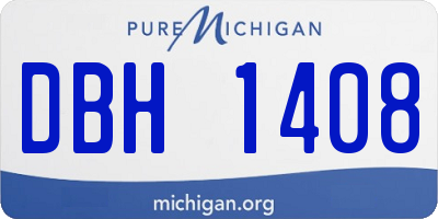 MI license plate DBH1408