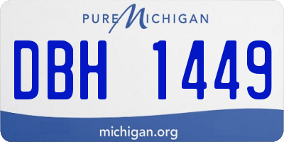 MI license plate DBH1449