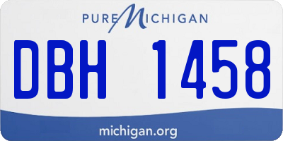MI license plate DBH1458