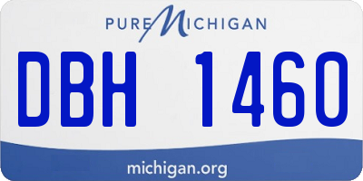 MI license plate DBH1460