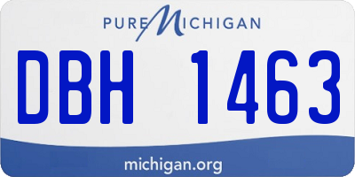 MI license plate DBH1463