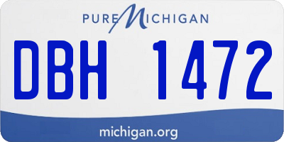 MI license plate DBH1472