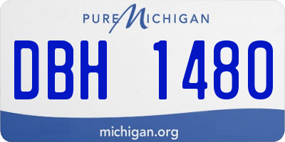 MI license plate DBH1480