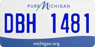 MI license plate DBH1481