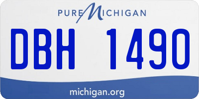MI license plate DBH1490