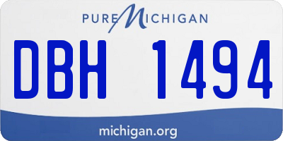 MI license plate DBH1494