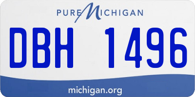 MI license plate DBH1496