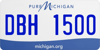 MI license plate DBH1500