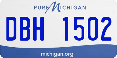 MI license plate DBH1502