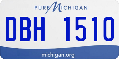 MI license plate DBH1510