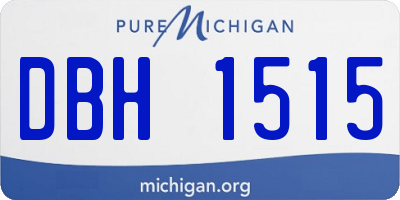 MI license plate DBH1515