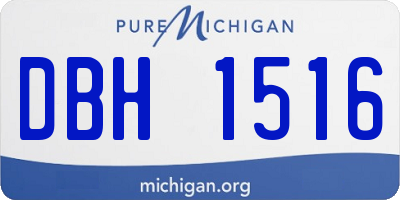 MI license plate DBH1516