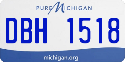 MI license plate DBH1518